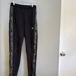 Adidas Black Sweatpants with Logo Stripes